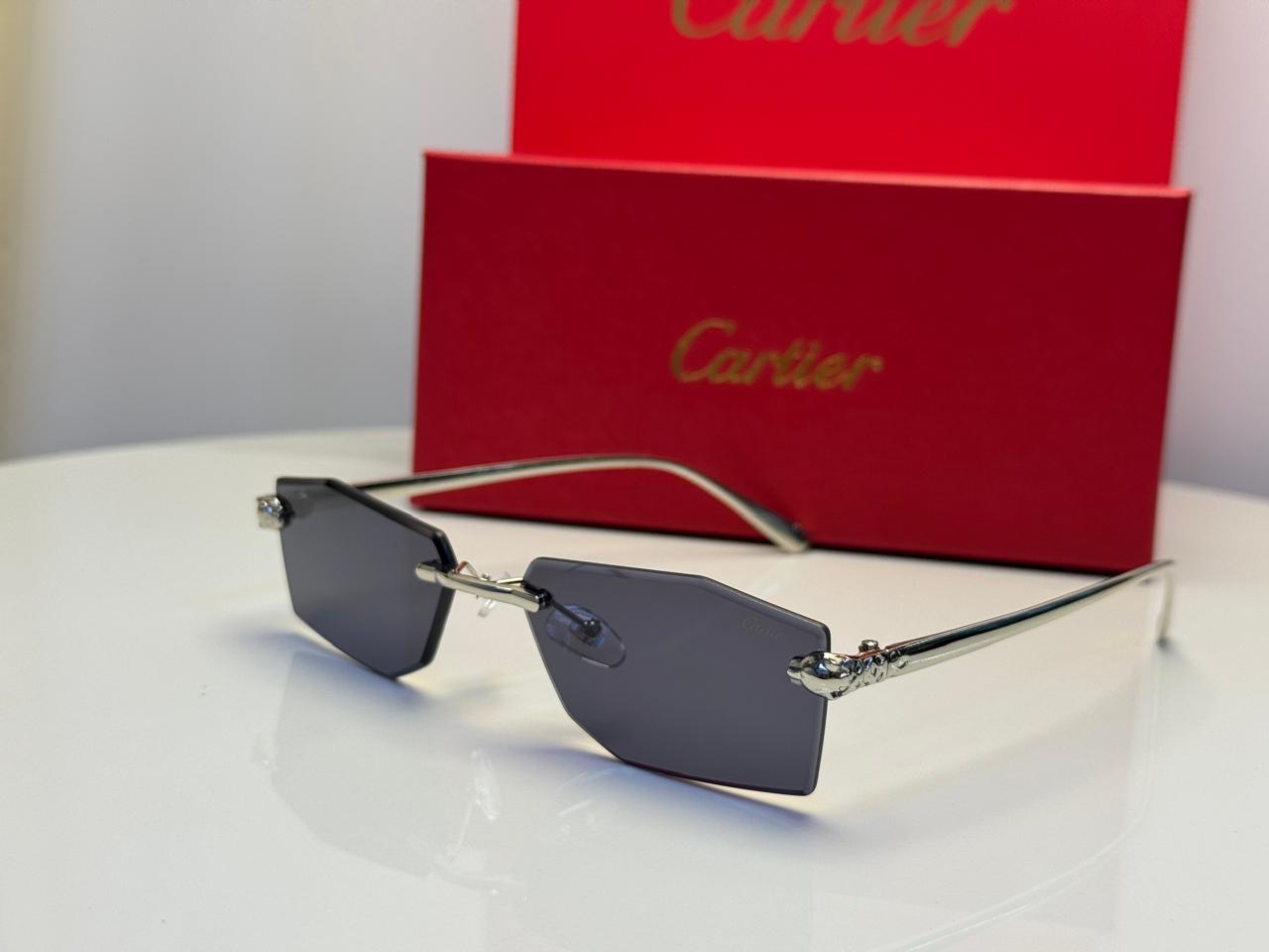 Cartier | Panthère de Cartier Rimless Sunglasses – Black / Grey Gradient – Product Image 1