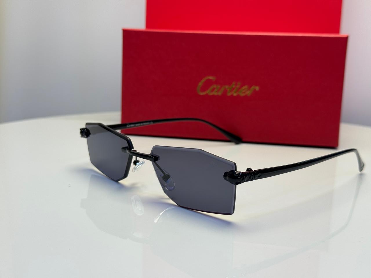 Cartier | Panthère de Cartier Rimless Sunglasses – Black / Grey Gradient – Product Image 1