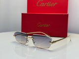 Cartier | Panthère de Cartier Rimless Sunglasses – Gold / Clear