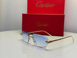 Cartier | Panthère de Cartier Rimless Sunglasses – Gold / Peach