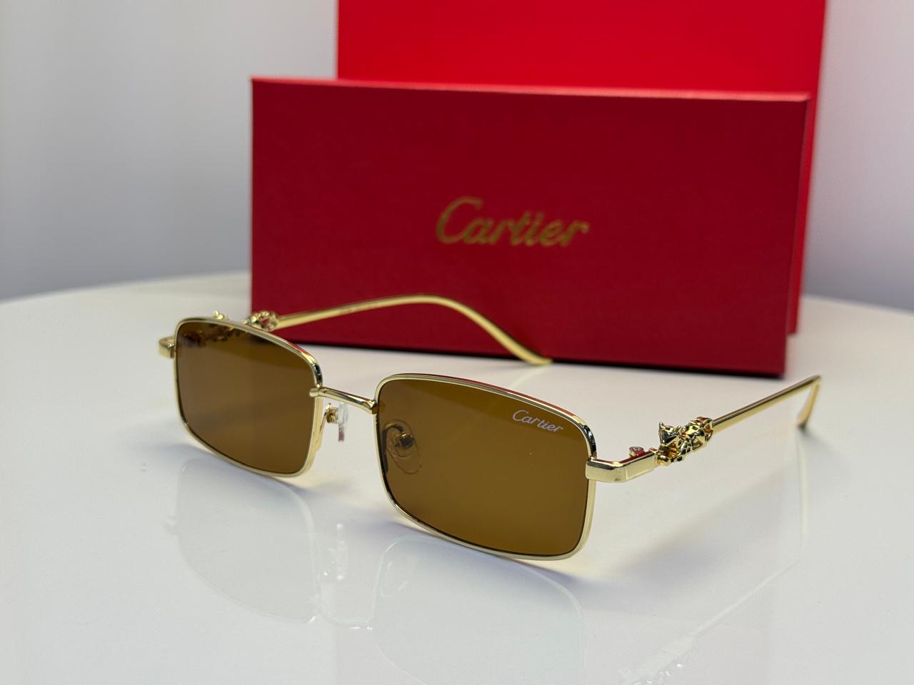 Cartier | Panthère de Cartier Sunglasses – Gold / Grey / Black – Product Image 1
