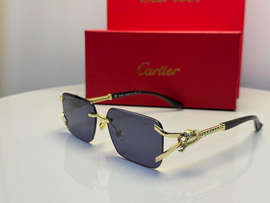 Cartier | Panthère de Cartier Wood Sunglasses – Gold / Brown – Product Image 1