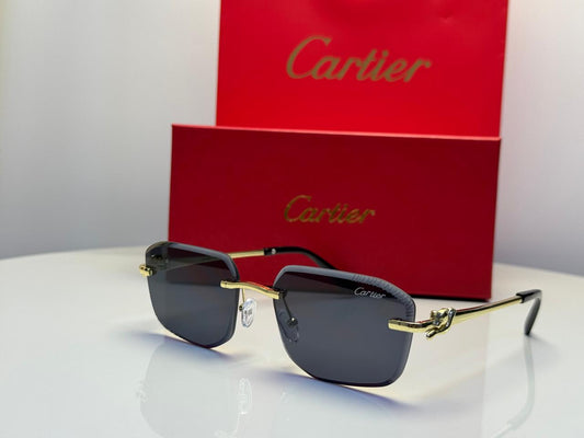 Cartier | Panthère de Rimless Sunglasses – Gold / Brown – Product Image 1
