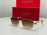Cartier | Panthère de Cartier Rimless Sunglasses – Gold / Grey Gradient