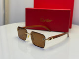 Cartier | Panthère de Cartier Rimless Sunglasses – Gold / Brown