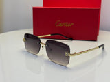 Cartier | Panthère de Cartier Rimless Sunglasses – Gold / Brown