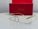 Cartier | Panthère de Cartier Rectangular Sunglasses – Gold / Orange
