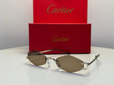 Cartier | C Decor Rimless Geometric Sunglasses – Silver / Purple
