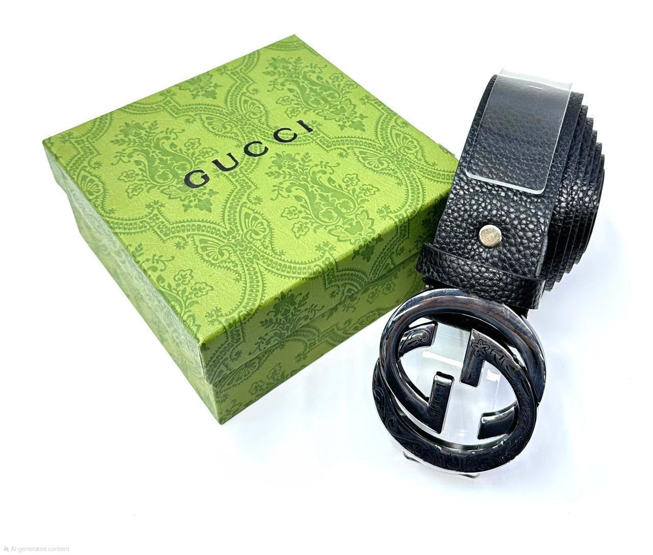 Gucci | Interlocking G Belt – Matte Black – Product Image 1