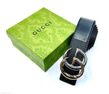 Gucci | Interlocking G Belt – Black / Polished Gunmetal