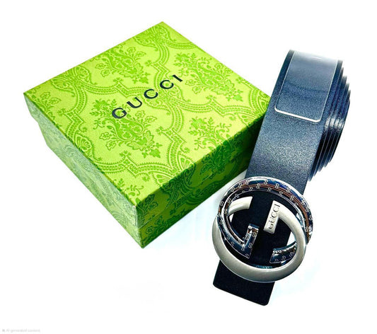 Gucci | Interlocking G Belt – Navy Blue / Black – Product Image 1