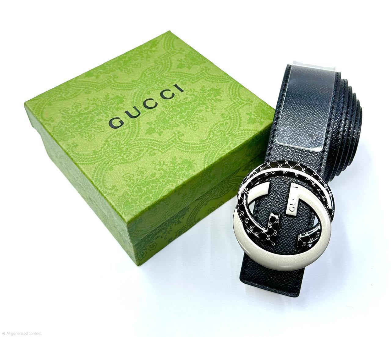 Gucci | Interlocking G Belt – Black / Red – Product Image 1