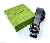 Gucci | Framed G Reversible Belt – Black / Silver / Gold