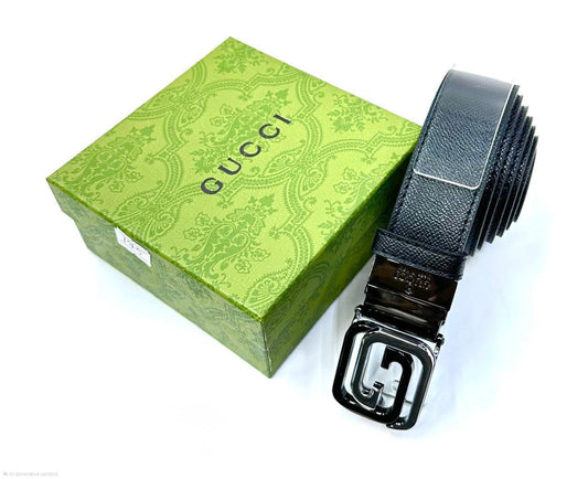 Gucci | Reversible Square Buckle Belt – Black / Silver – Product Image 1