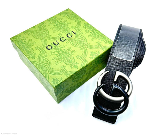Gucci | Interlocking G Belt – Black / with Aged Silver Hardware – Product Image 1