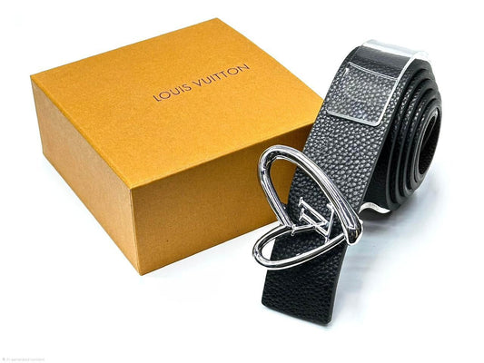 Louis Vuitton | LV Initiales Leather Belt – Silver / Gold – Product Image 1