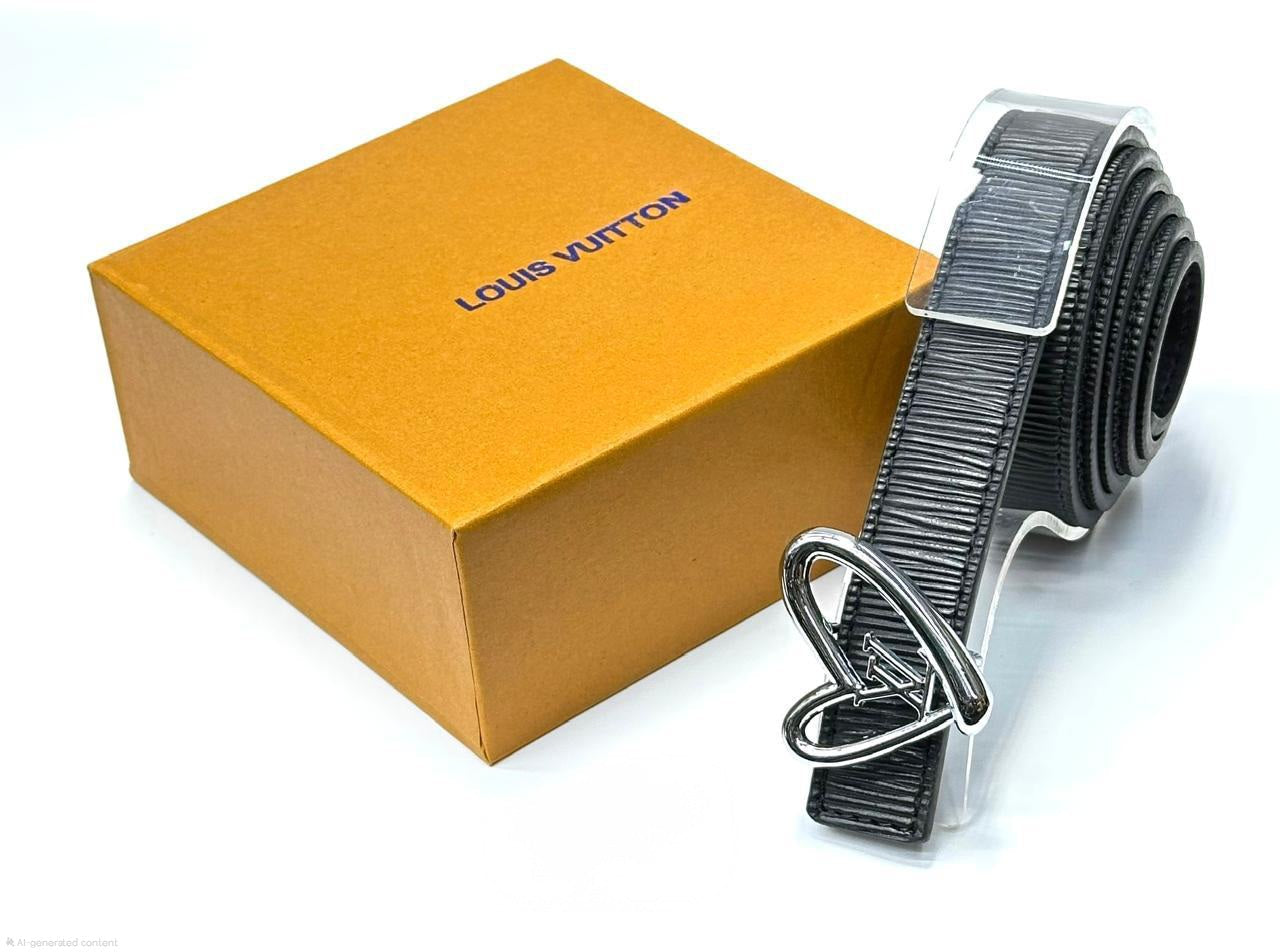 Louis Vuitton | LV Pyramide Leather Belt – Black / Blue – Product Image 1