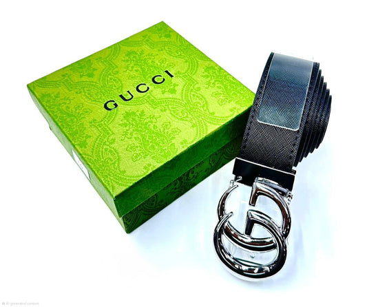 Gucci | Square Buckle Belt – Black / Silver – Product Image 1