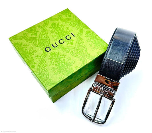 Gucci | Framed G Reversible Belt – Black / Gold – Product Image 1