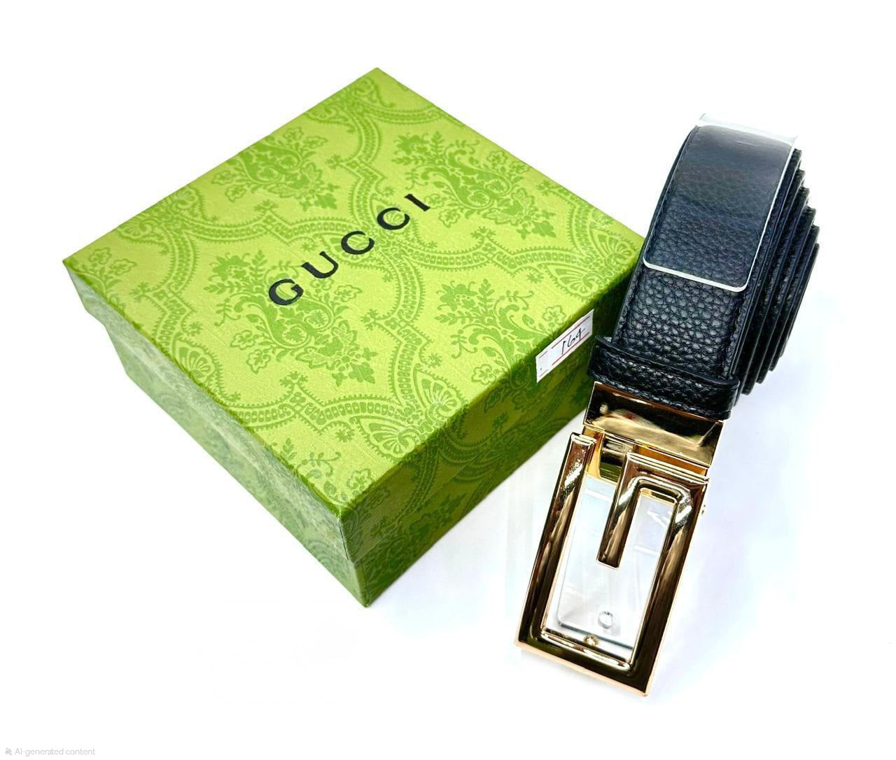 Gucci | Interlocking G Belt – Black / with Polished Silver Hardware – Product Image 1