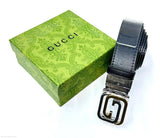 Gucci | Interlocking G Belt – Black / Grain Leather with Black Hardware