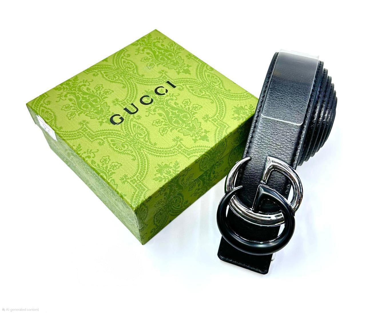 Gucci | Marmont Double G Belt – Black / Silver – Product Image 1