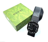 Gucci | Interlocking G Belt – Black / Silver Patterned Enamel