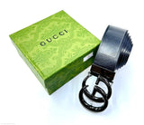 Gucci | Blondie Interlocking G Belt – Black / Silver / Black