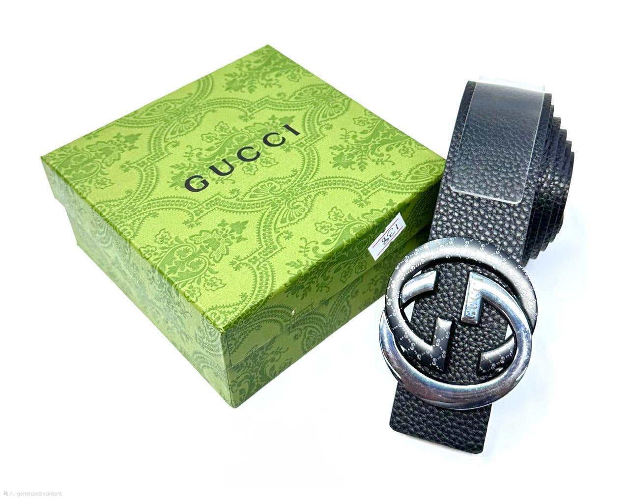 Gucci | Blondie Interlocking G Belt – Black / Gold / Black – Product Image 1