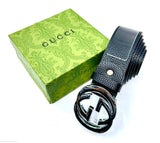 Gucci | Interlocking G Belt – Black / Black Chrome Hardware