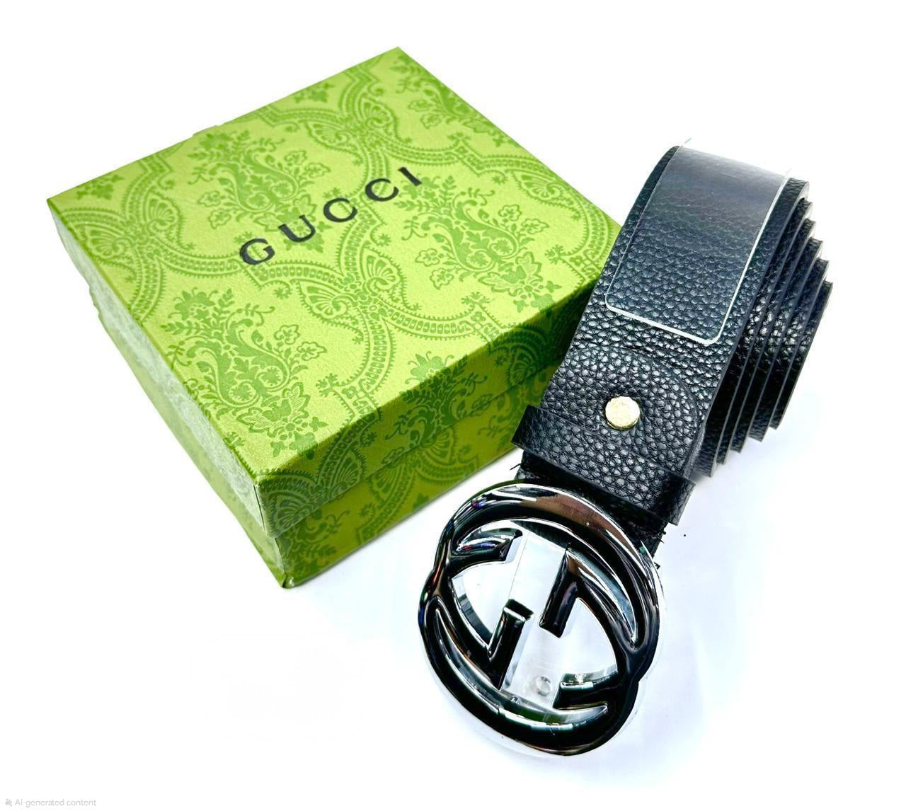 Gucci | Interlocking G Belt – Black / Black Chrome Hardware – Product Image 1