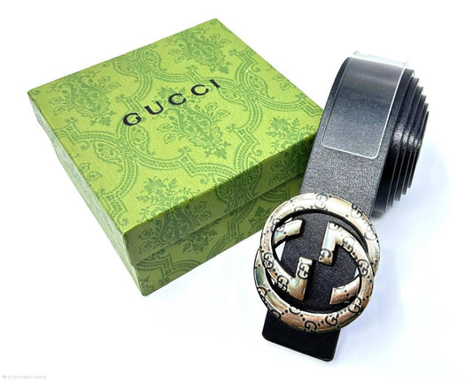 Gucci | Interlocking G Belt – Black / Silver – Product Image 1