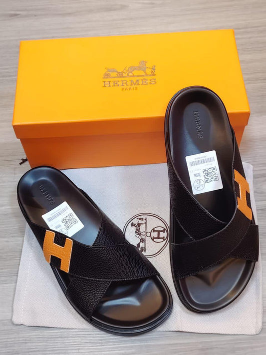 Hermès | Izmir Bleu Brume Sandals – Ebene – Product Image 1