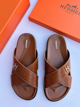Hermès | Izmir Blanc H 3d Embossing Sandals – Blanc H 3D Embossing
