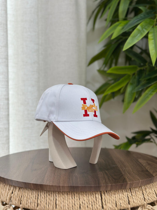 Hermès | Serena H Couronne Cap – Noir / Orange – Product Image 1