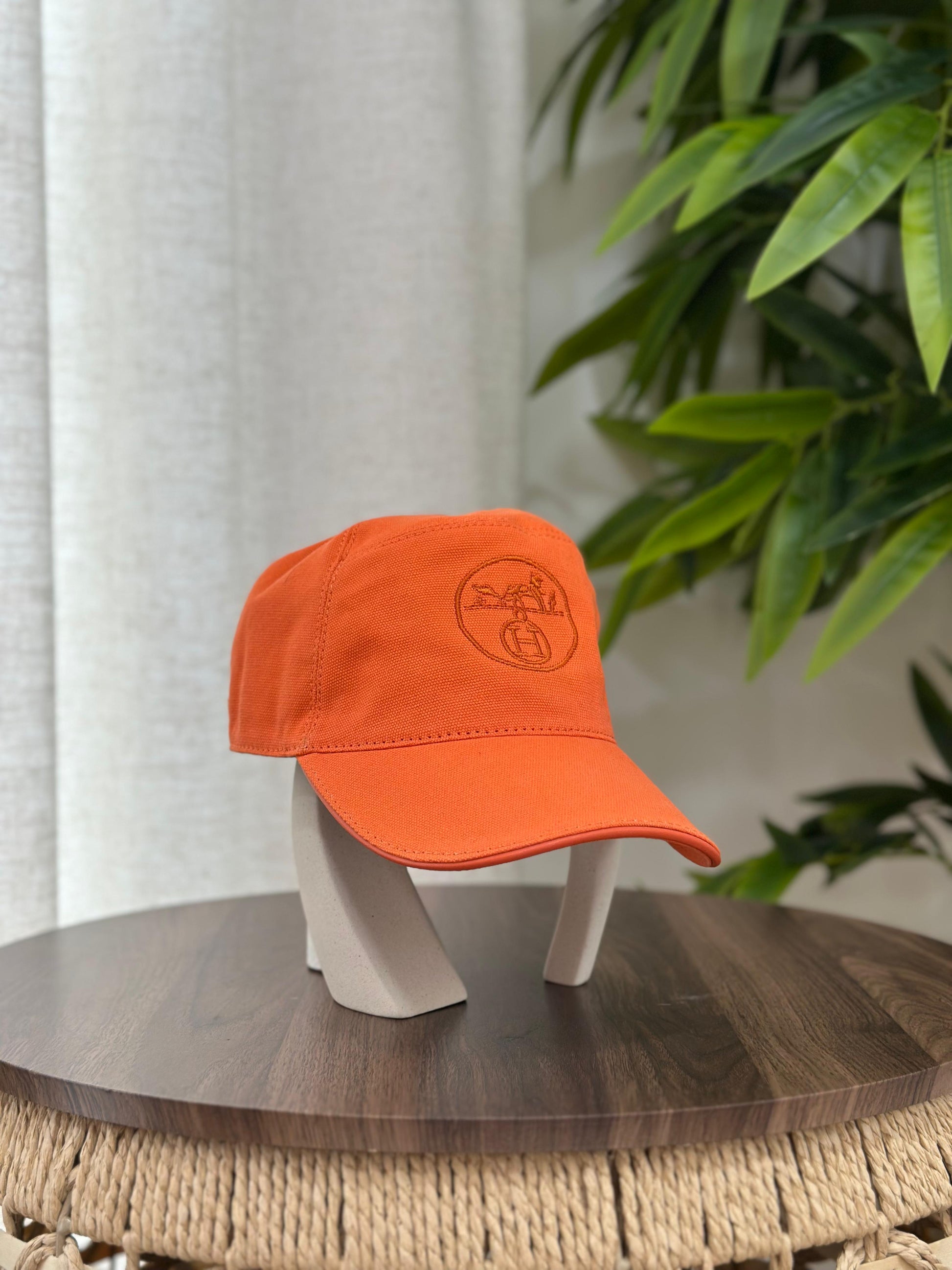 Hermès | Nevada H Logo Baseball Cap – Black / Orange – Product Image 1