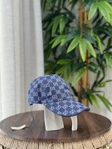 Gucci | GG Denim Leather Trim Baseball Cap – Blue / White