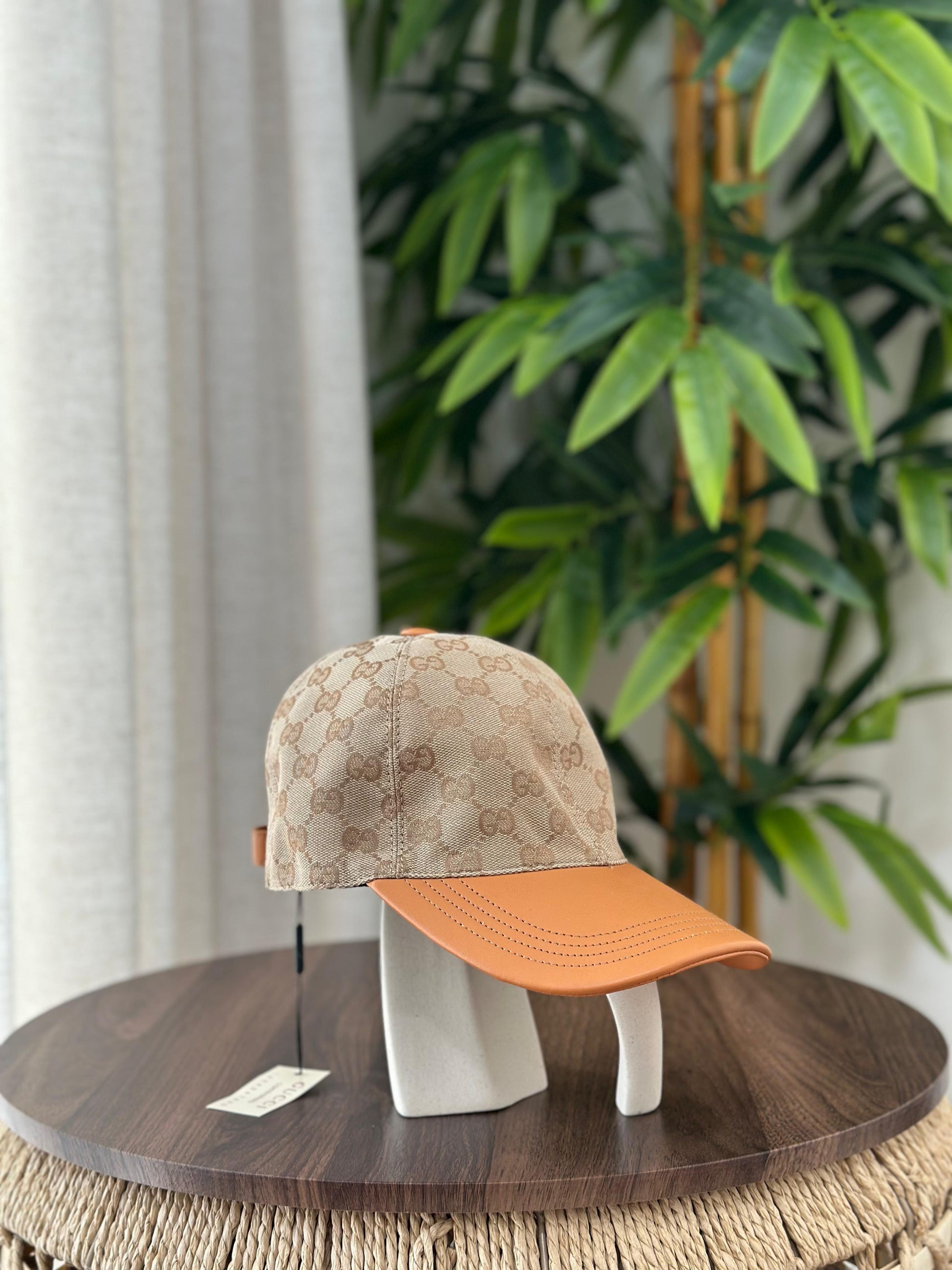 Gucci | GG Canvas Baseball Cap Leather Visor – Beige / Ebony / Brown – Product Image 1
