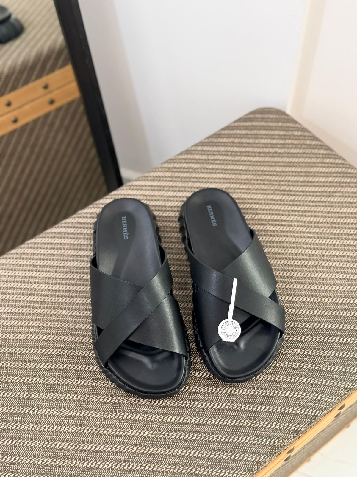 Hermès | Electro Sandals – Gold / White – Product Image 2