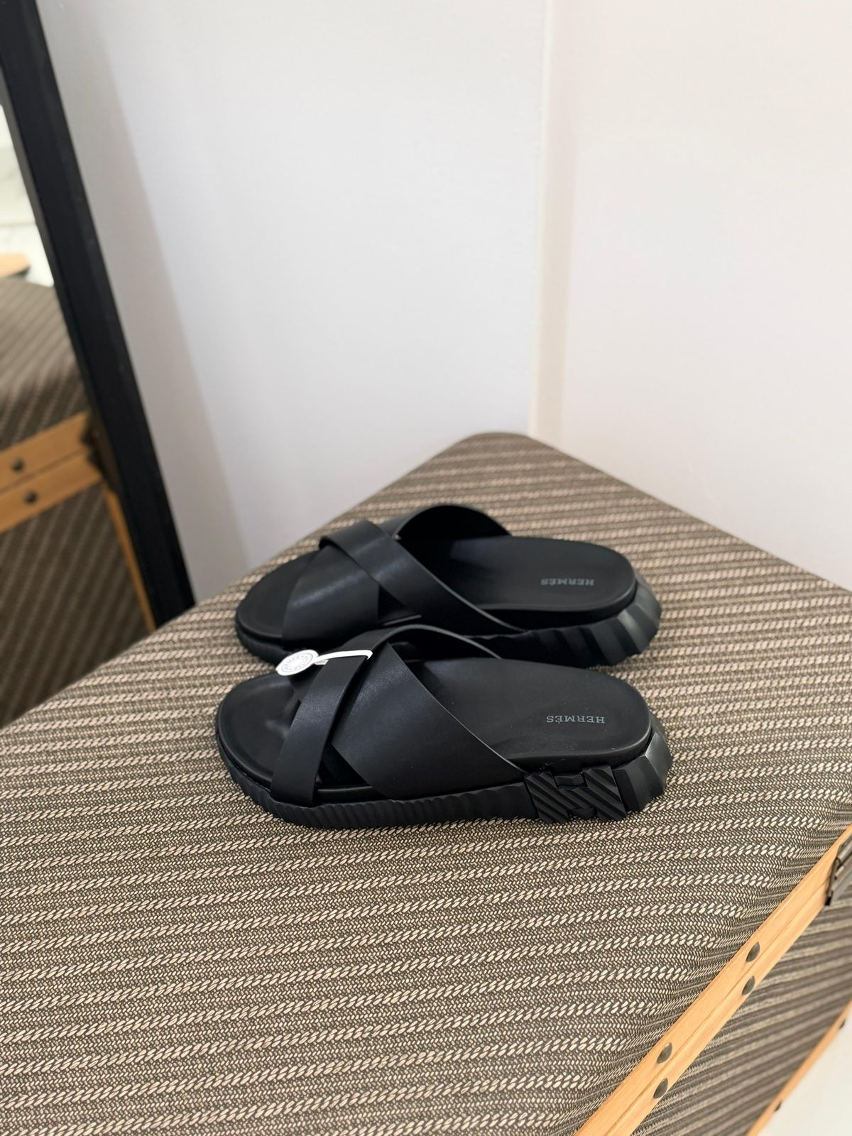 Hermès | Electro Sandals – Gold / White – Product Image 3