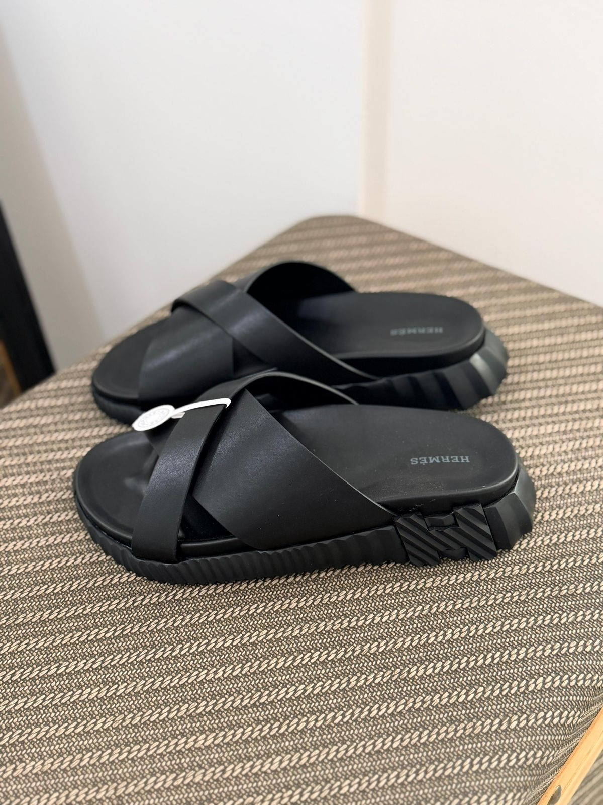 Hermès | Electro Sandals – Gold / White – Product Image 1