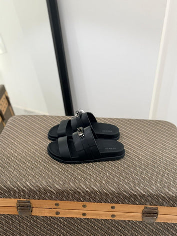 Hermès | Empire Tabac Sandals – Gold / Camel – Product Image 2