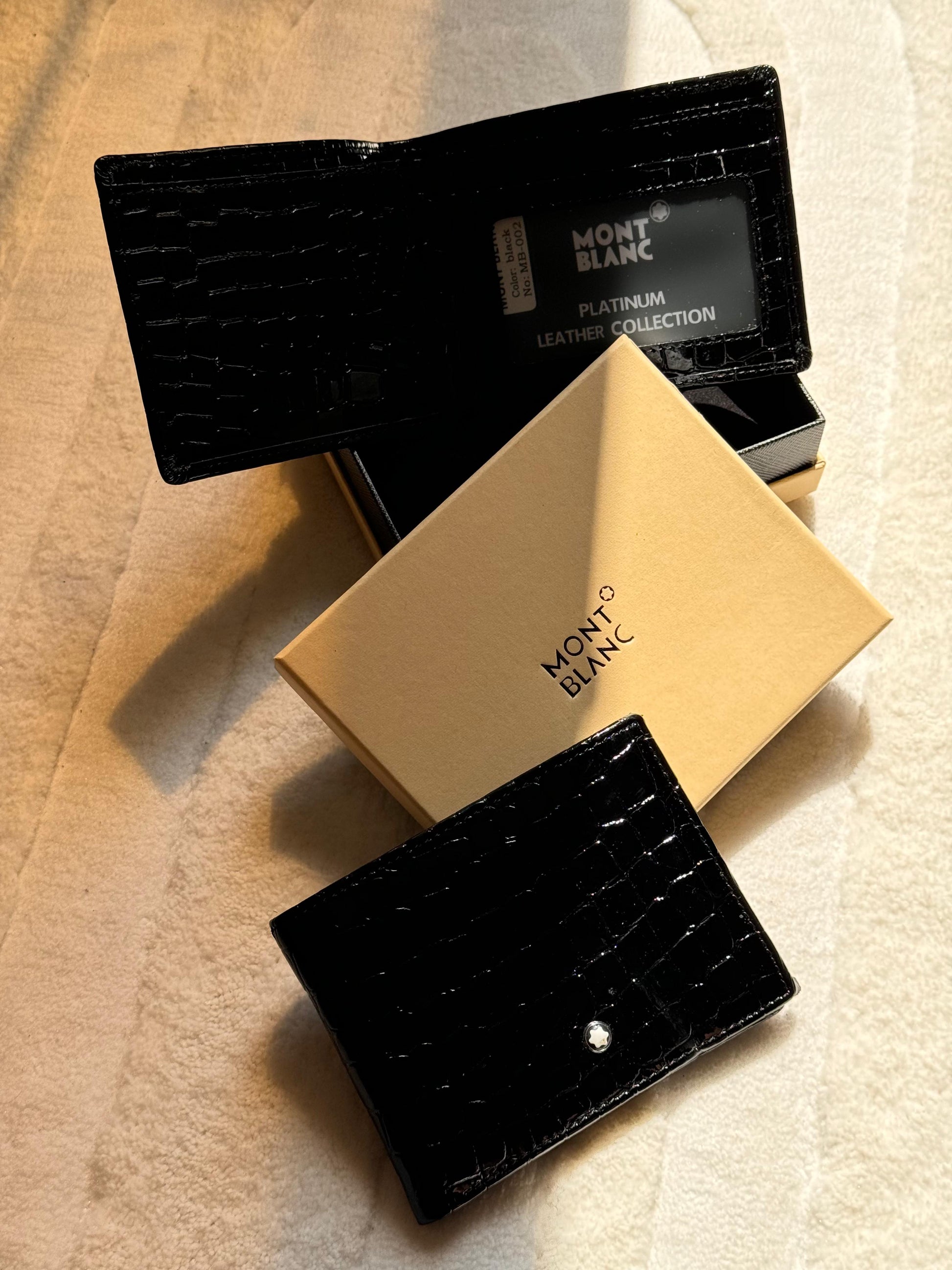Montblanc | Meisterstuck Selection Croco Embossed Card Holder – Black – Product Image 1