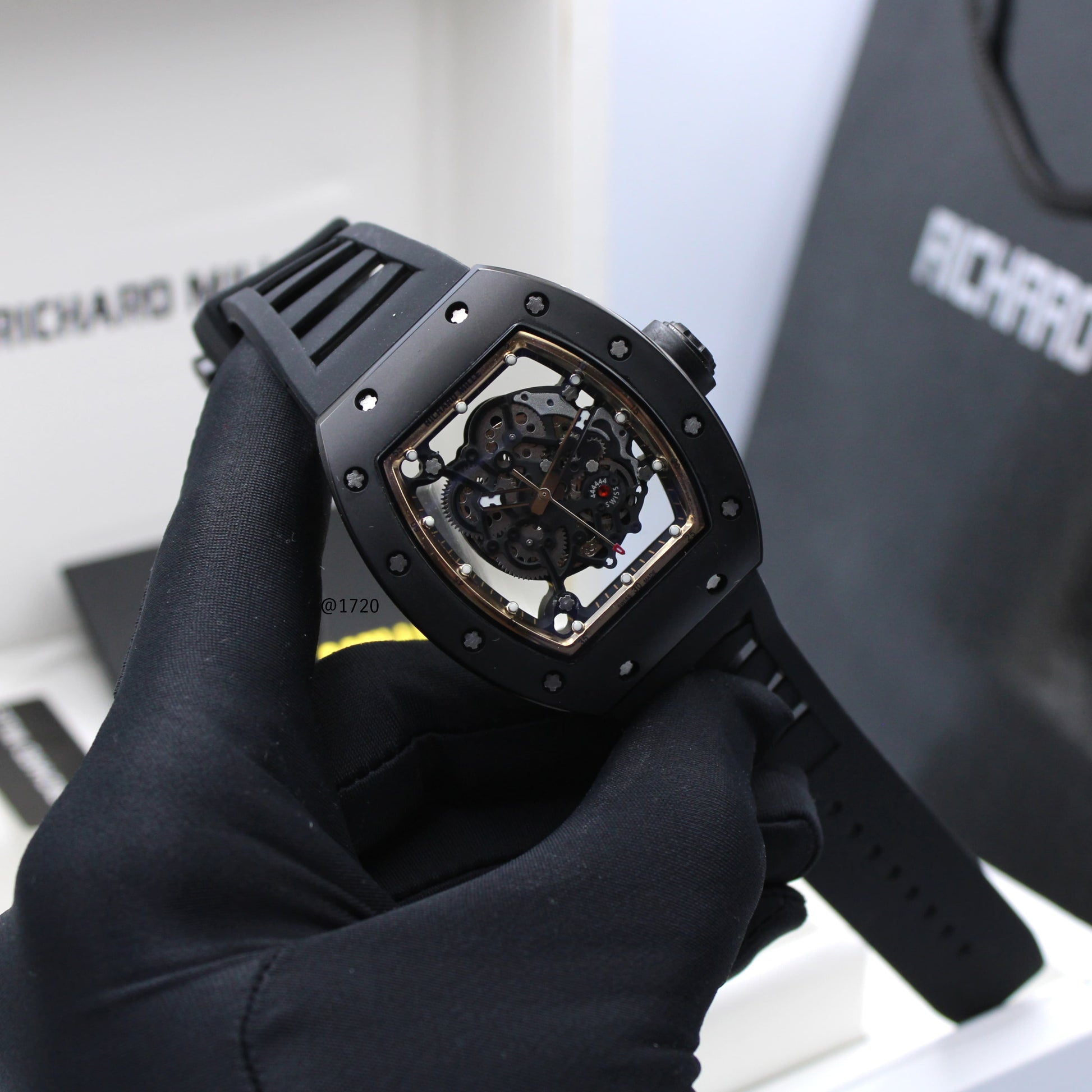 Richard Mille | Rm 12 01 Tourbillon Carbon Tpt Watch – Gold / Black / White – Product Image 1