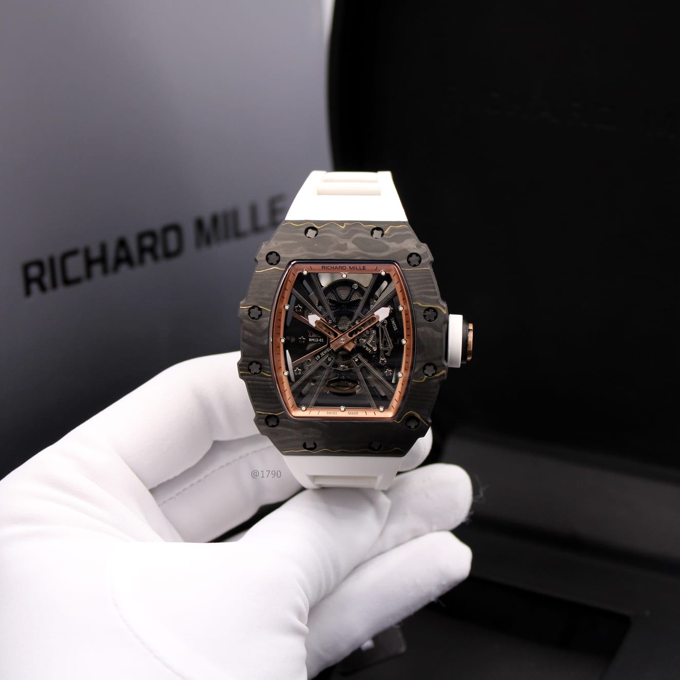 Richard Mille | Rm 12 01 Tourbillon Carbon Tpt Watch – Gold / Black / Orange – Product Image 1