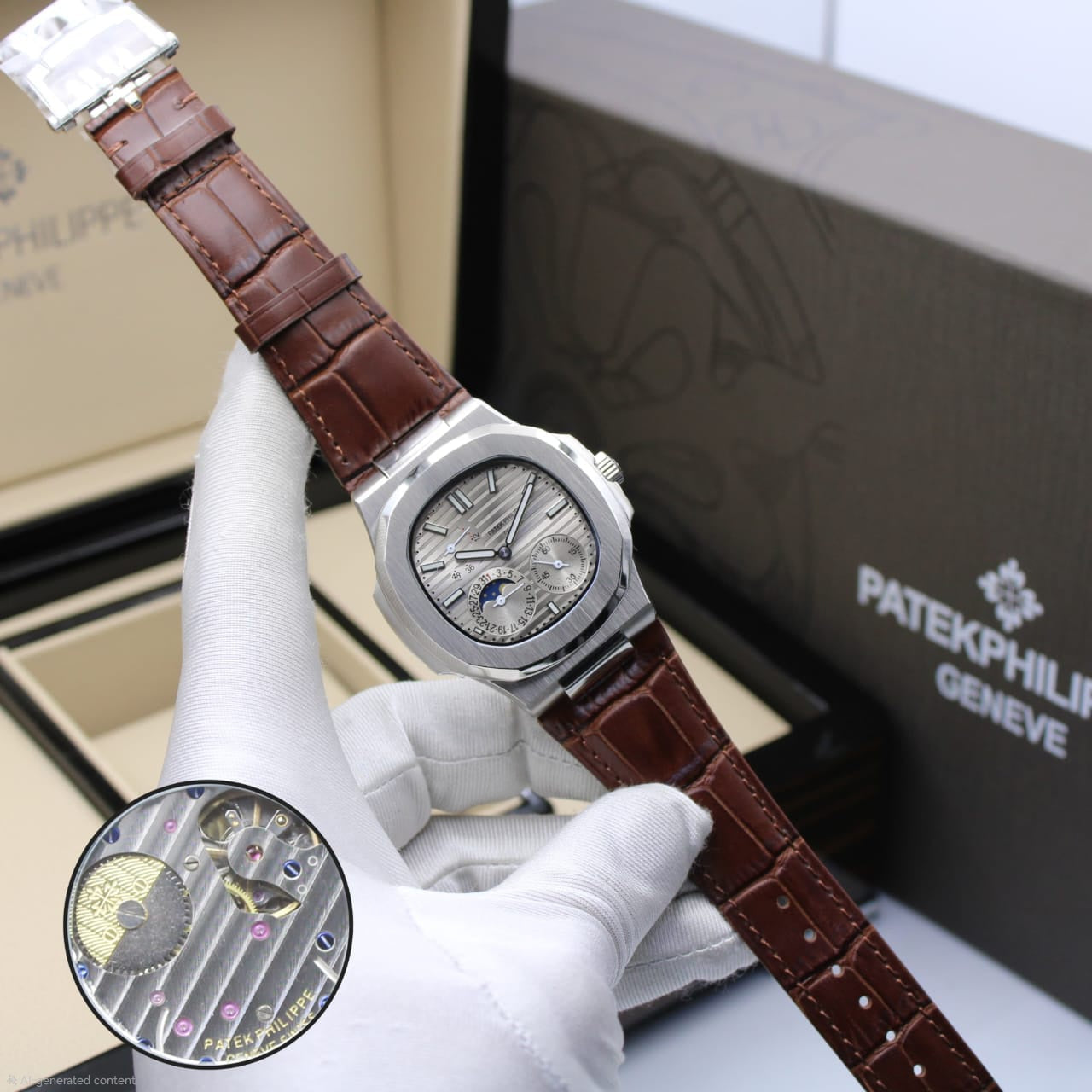 Patek Philippe | Cubitus 5822P-001 Grand Date & Moon Phase Watch – Blue Dial – Product Image 1