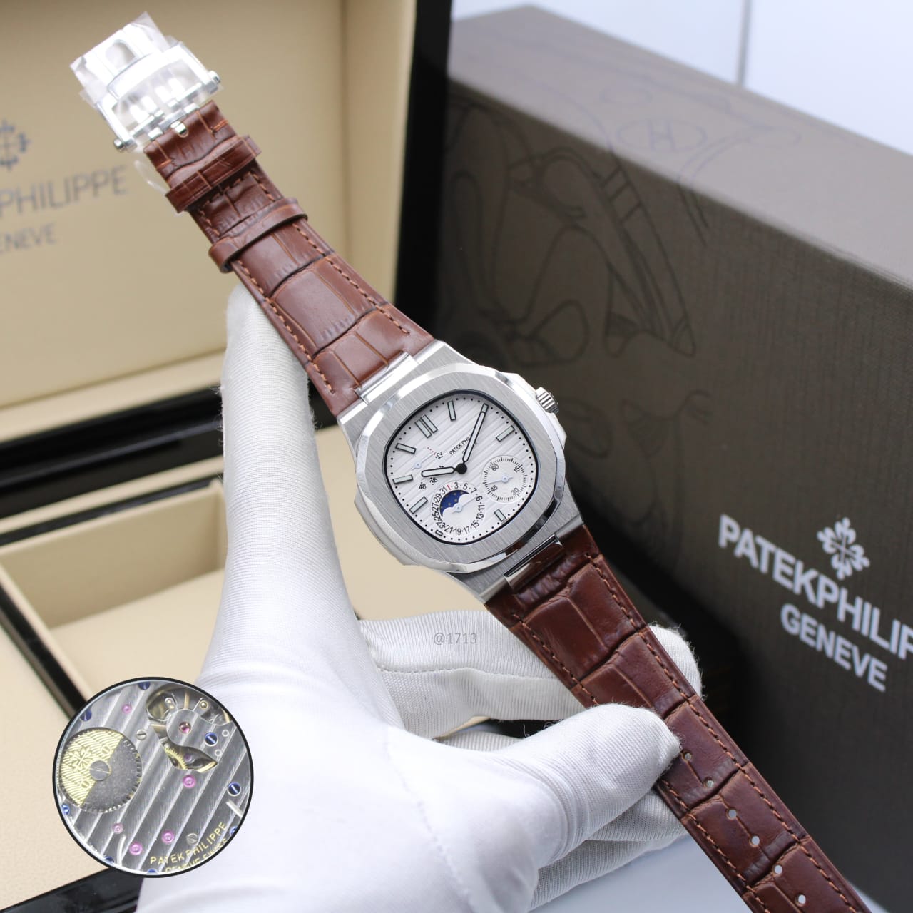 Patek Philippe | Cubitus Instantaneous Grand Date Day Moon Phases Watch – Olive Green – Product Image 1