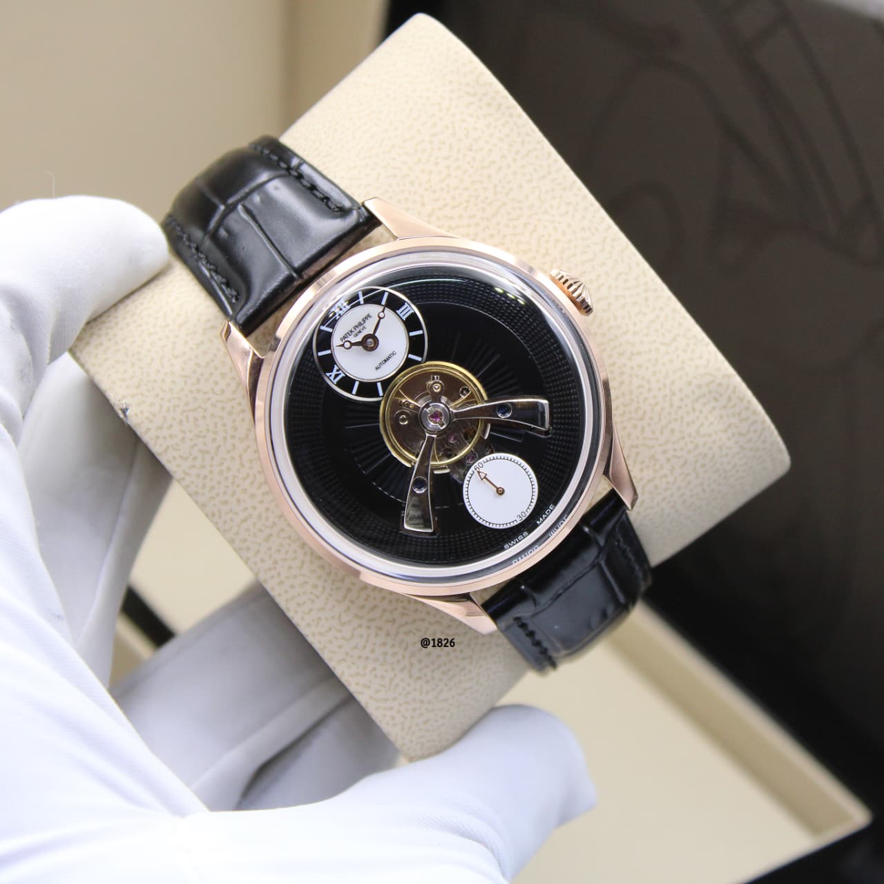 Patek Philippe | Grand Complications Tourbillon Sunburst Watch – Green – Product Image 1