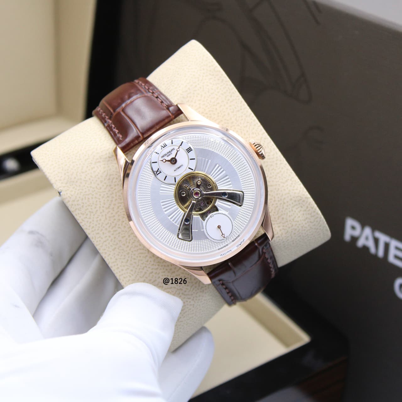 Patek Philippe | Grand Complications Tourbillon Moon Phase Watch – Silver / White – Product Image 1