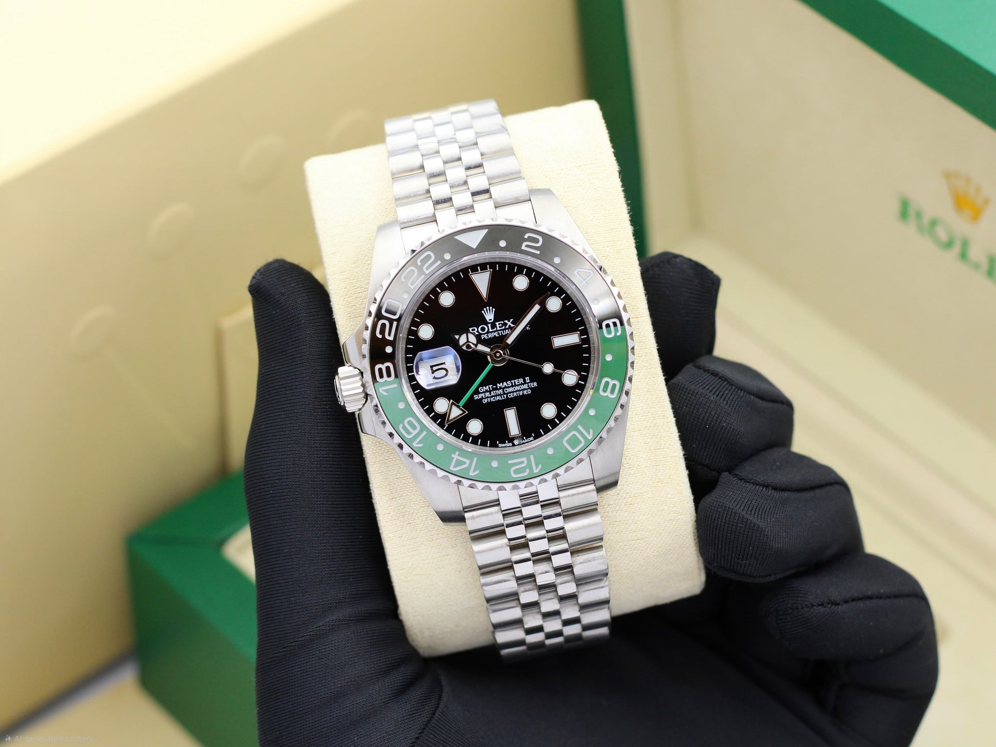 Rolex | Day Date 40 Baguette Diamond Dial Watch – Blue – Product Image 1